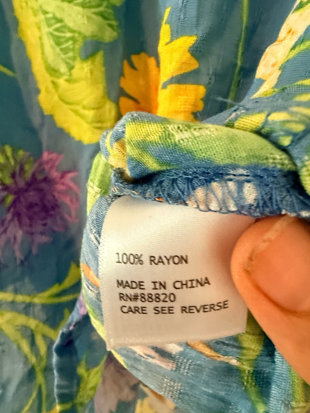 RACHEL Rachel Roy Blue Floral Peasant Blouse with Tie Neck - Picture 5 of 7